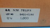 (5 PCS) NJM7812FA JRC Linear Voltage Regulator IC 1 Output 12V 1.5A TO-220F