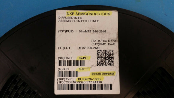 (10pcs) BUK7626-100B Trans MOSFET N-CH 100V 49A Automotive 3-Pin(2+Tab) D2PAK