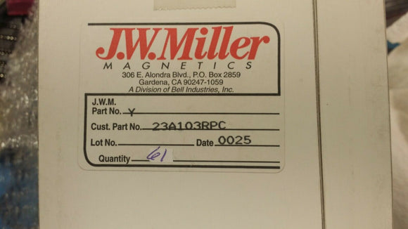 (1 PC) 23A103RPC JW MILLER 1.25mh-910uH Velvetork Adjustable R.F. Coil