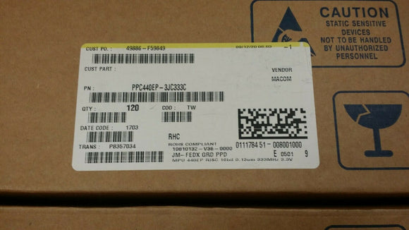 (24) PPC440EP-3JC333C AMCC MPU 440EP RISC 16bit 0.13um 333MHz 3.3V 456-Pin EBGA