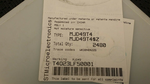 (10 PCS) MJD49 MJD49T4 ST MICRO Power Bipolar Transistor NPN 1A 350V TO-252AA