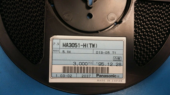 (100pcs) MA3051-H(TW) Zener Diode, 5.3V V(Z), 2.47%, 0.2W, Silicon, Unidirection