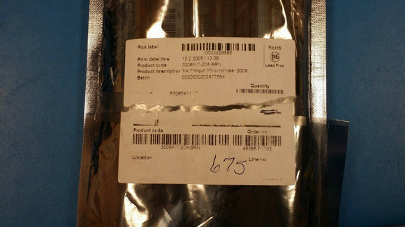 (20pcs) 3006P-7-204LF Res Cermet Trimmer 200K Ohm 10% 0.75W(3/4W) 15(Elec)Turn 2