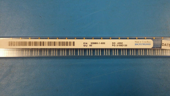 (10pcs) 3299W-1-500 Res Cermet Trimmer 50 Ohm 10% 0.5W(1/2W) 25(Elec)Turn 2.29mm