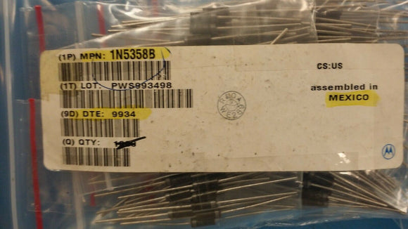 (125pcs) Zener Diode Single 22V 5% 3.5Ohm 5000mW 2-Pin DO-15