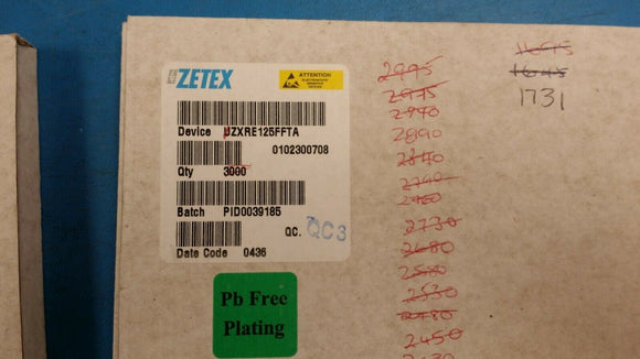 (20pcs) ZXRE125FFTA V-Ref Precision 1.22V 20mA 3-Pin SOT-23