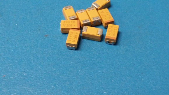 (10 PCS) TPSC107M010R200 AVX CAP TANT 100UF 20% 10V 125°C C CASE (6032 METRIC)