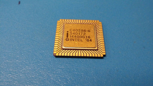 (1 PC) C80286-6 INTEL Microprocessor CPU 16-Bit, 6MHz, MOS, LCC68