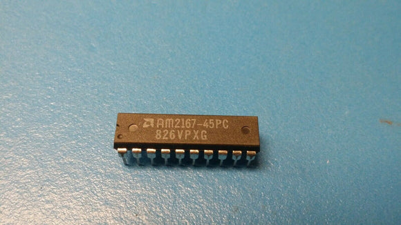 (1 PC) AM2167-45PC AMD Standard SRAM, 16KX1, 40ns, NMOS, PDIP20