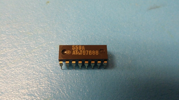 (2 PCS) 559A AT&T QUAD TIMING CIRCUIT4.5 TO 16V 16 PIN DIP VENTAGE