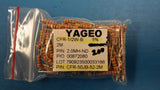 (200 PCS) CFR-50JB-52-2M-FORMED CARBON FILM RES 2M OHM 1/2W 5% FORMED LEADS