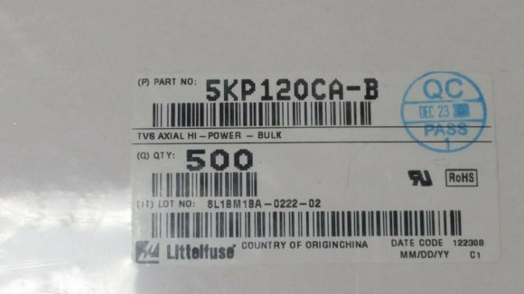 (2 PCS) 5KP120CA Littelfuse TVS DIODE 120V 193V P600 ROHS (5KP120CA-B)