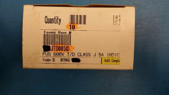 (1 PC) JTD005ID JTD-5-ID LITTELFUSE Fuses 5 AMP 600V TIME DELAY ROHS