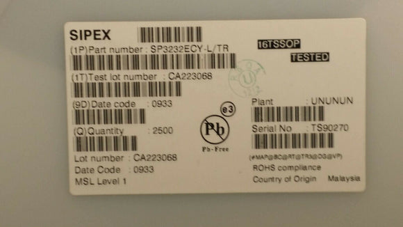 (10pcs) SP3232ECY-L RS-232 Interface IC RS232 120 kbps temp 0C to 70C