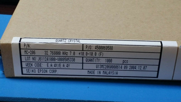 (100 PCS) MC-206 32.7680KA-AG0: ROHS 32.768kHz ±20ppm Crystal 7pF 55 kOhms 4-SMD