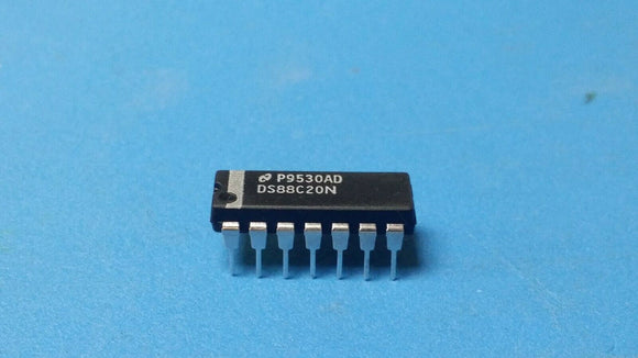 (1 PC) DS88C20N Line Receiver, 2 Func, 2 Rcvr, BIPolar, PDIP14