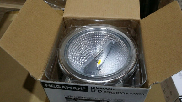 (24 PCS) MEGAMAN LR3218d-250H45D-GU24-3000K-120V 18Watt PAR38 Flood LED