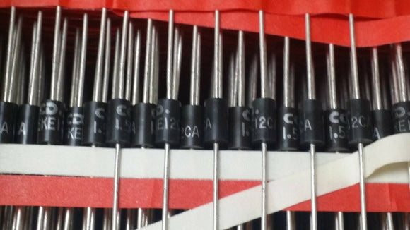 (10 PCS) 1.5KE12CA-CTB Diode TVS Single Bi-Dir 10.2V 1.5KW 2-Pin DO-201 ROHS