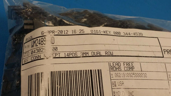 (20pcs) 43025-1400 14 Rectangular Connectors - Housings Receptacle Black 0.118