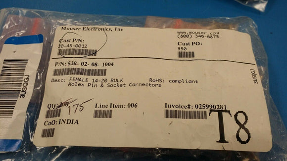 (175pcs) Pin & Socket Connectors FEMALE 14-20