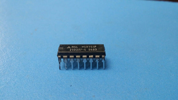(2 PCS) M5L2102AP-4 MITSUBISHI Static Ram SRAM,1KX1,MOS,Plastic DIP-16