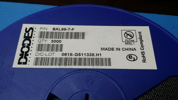 (25 PCS) BAL99-7-F DIODES INC. DIODE GEN PURP 75V 300MA SOT23-3 ROHS