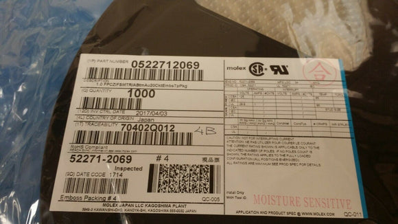 (10pcs) 52271-2069 FFC & FPC Connectors 1MM RA 20P SMT CONN ZIF AU BTM CON