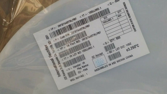 (100PCS) IRFS7440TRLPBF IR N-Channel 40 V 120A (Tc) 208W (Tc) SMD TO-263 (D²Pak)