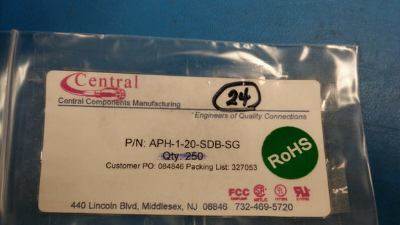 (12pcs) APH-1-20-SDB-SG Board Connector, 20 Contact(s), 1 Row(s), Male, Straight