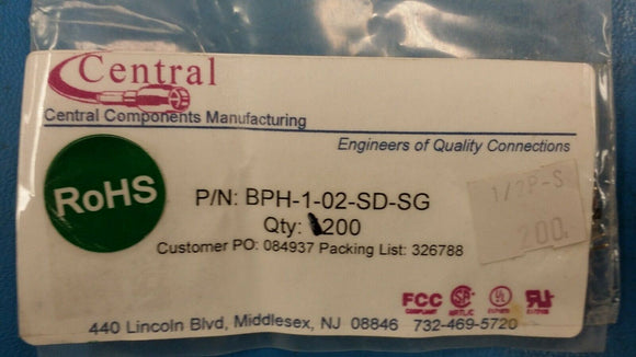 (10pcs) BPH-1-02-SD-SG Board Connector, 2 Contact(s), 1 Row(s), Male, Straight