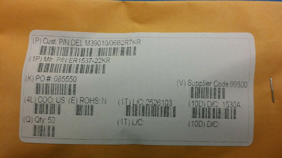 (1pc) ER1537-22KR THROUGH HOLE, ESTABLISHED RELIABILITY INDUCTOR, 2.7 UH , +/- 1