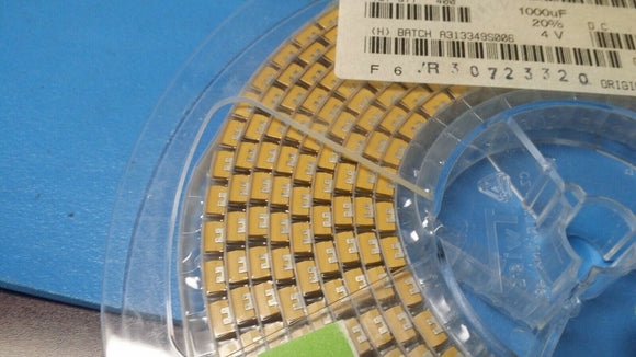 (2 PCS) TMPV108M004R0018 AVX Cap Tant Solid 1000uF 4V V CASE 20% 0.018 Ohm 125Â°