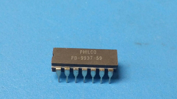 (1 PC) PHILCO PD-9937-59 VINTAGE INTEGRATED CIRCUIT CERAMIC DIP 14 PIN 7102DC