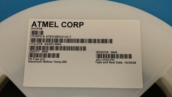 (10pcs) AT93C46DU3-UU EEPROM, 64X16, Serial, CMOS, PBGA8