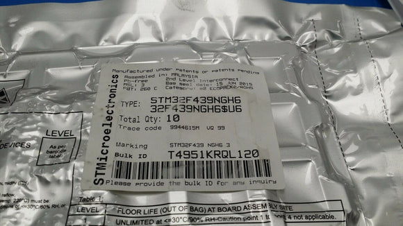 (10 PCS) STM32F439NGH6 STMICRO IC MCU 32BIT 1MB FLASH 216TFBGA ROHS