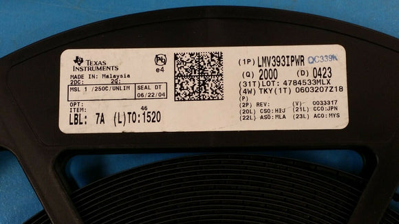 (20pcs) LMV393IPWR Comparator Dual R-R O/P 5.5V 8-Pin TSSOP