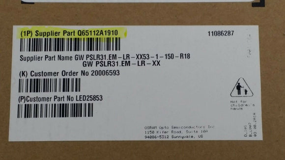 (100 PCS) Q65112A1910 GW PSLR31.EM-LR-XX53-1-150-R18 OSRAM DURIS S 5 5000K ROHS