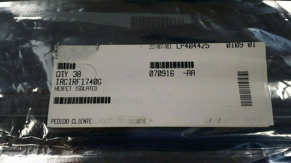 (1 PC) IRFI740G IR MOSFET N-CH 400V 5.4A TO220-3