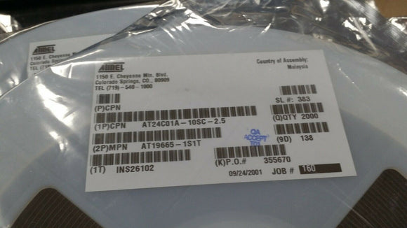 (10 PCS) AT24C01A-10SC-2.5 ATMEL IC EEPROM 1KBIT I2C 400KHZ 8SOIC