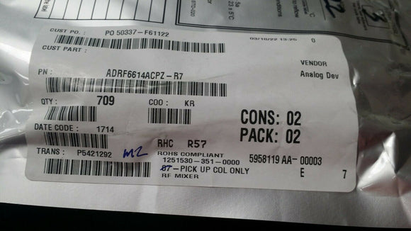 (10 PCS) ADRF6614ACPZ-R7 AD IC MIXER 2.5-2.9GHZ DWN 40LFCSP ROHS