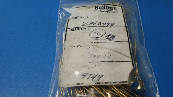 (1 PC) 2N2498 SOLITRON JFET Transistor, 1-Element, P-Channel, Silicon, TO-5