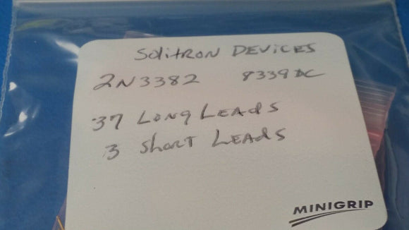 (1 PC) 2N3382 SOLITRON JFET Transistor, 1-Element, P-Channel, Silicon, TO-72