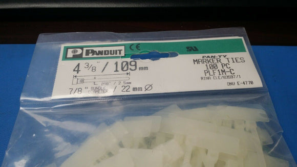 (100 PCS) PLF1M-C PANDUIT MARKER TIE NATURAL 18LBS 4.25