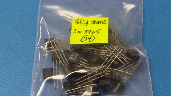 (2 PCS) 2N3705 Bipolar Transistor NPN Amplifier/Switch 30V 800mA 3-Pin TO-92