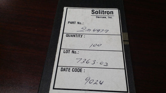 (1 PC) 2N4977 SOLITRON, JFET Transistor, 1-Element, N-Channel, TO-18