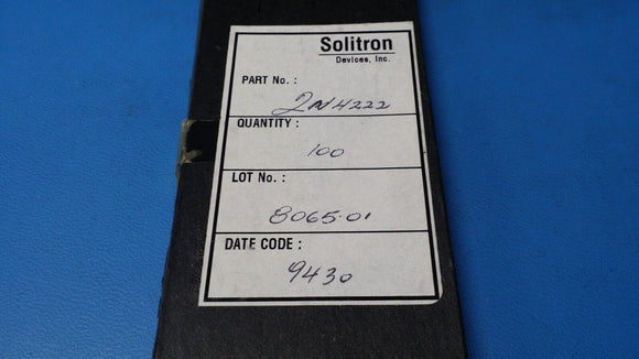 (1 PC) 2N4222 SOLITRON, JFET Transistor, 1-Element, Silicon, N-Channel, TO-72
