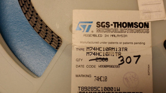 (10 PCS) M74HC10RM13TR STMICRO, NAND Gate IC 3 Channel 14-SOIC
