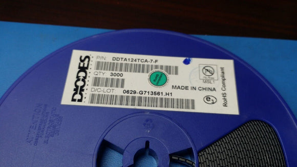 (25 PCS) DDTA124TCA-7-F Trans Digital BJT PNP 50V 100mA 3-Pin SOT-23 T/R ROHS