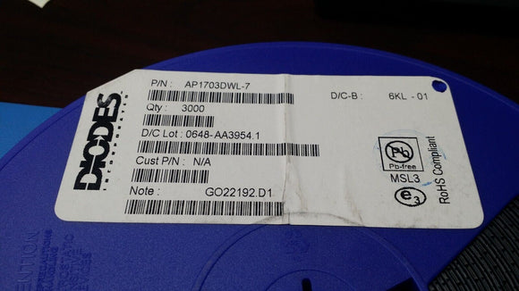 (10PC) AP1703DWL-7 DIODES INC. Supervisor Push-Pull Totem Pole 1 Channel SC-59-3