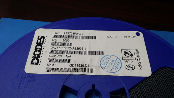 (10PC) AP1703FWG-7 DIODES INC. Supervisor Push-Pull Totem Pole 1 Channel SC-59-3